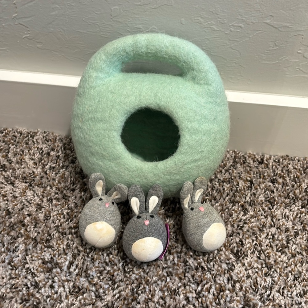 LOVEVERY Bunnies in a Felt Burrow